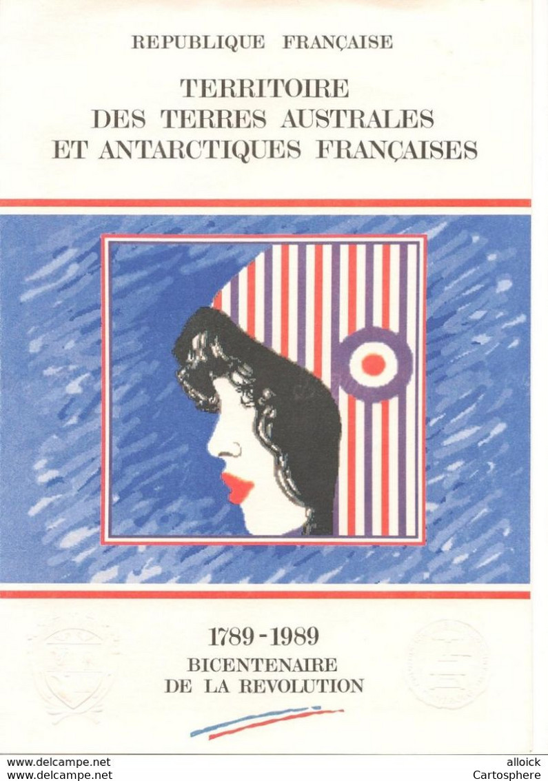 1989 ENCART PHILEXFRANCE TAAF 4 PAGES PA108 1789-1989 Bicentenaire De La Révolution PHILEXFRANCE TBE - Blocs-feuillets