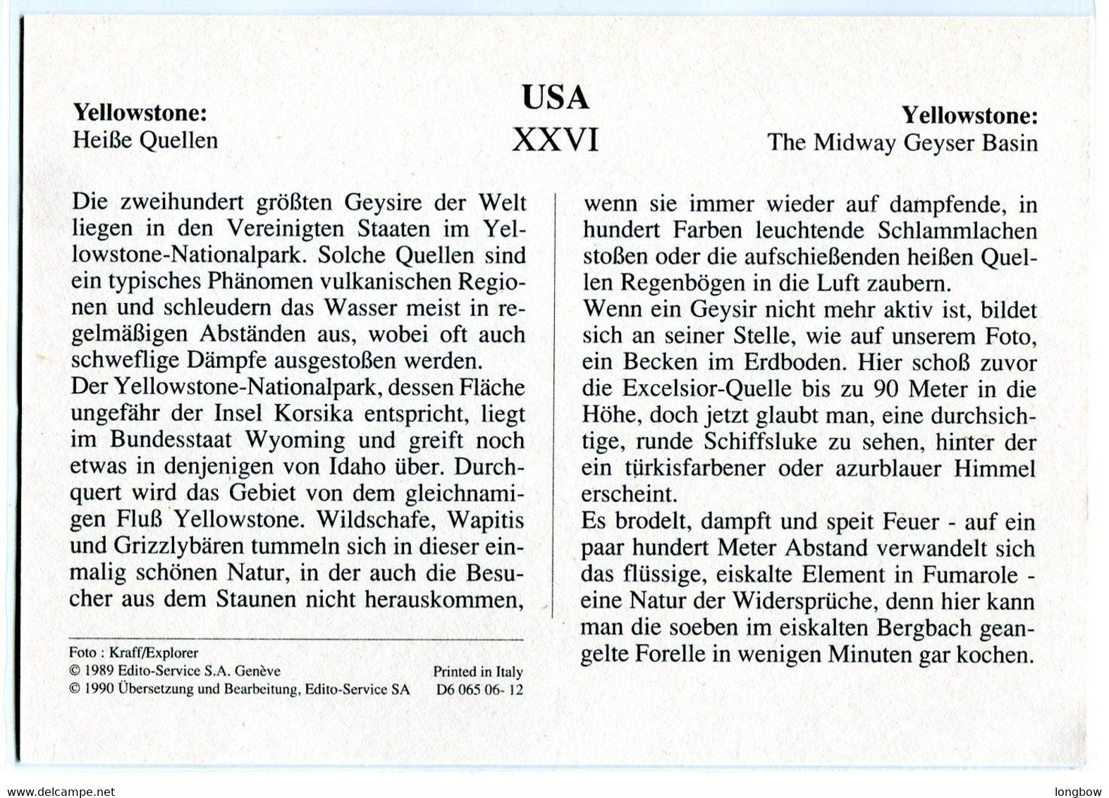 USA Yellowstone The Midway Geyser Basin  #  Edito Service , German Edition # - Yellowstone