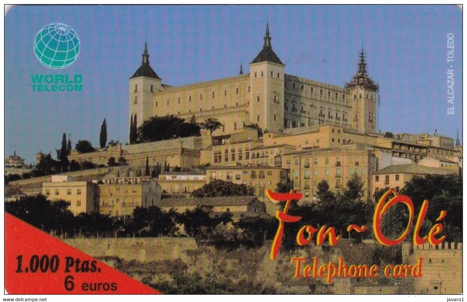 SPAIN : FON11C 1000pta Fon-ole El Alcazar Toledo / Rev WHITE USED - Andere & Zonder Classificatie