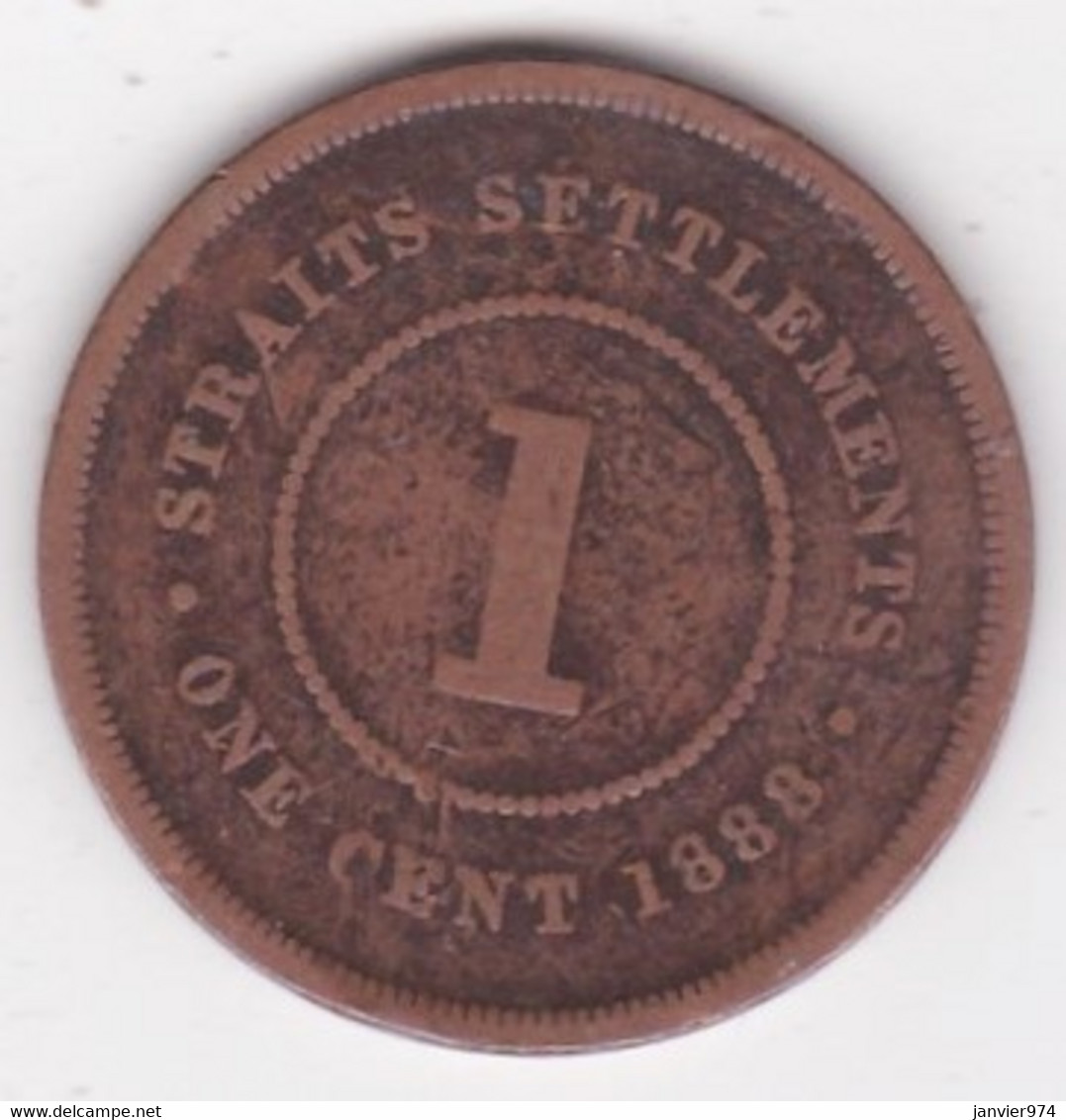 Straits Settlements 1 Cent 1888 Victoria , En Bronze , KM# 16 - Malesia