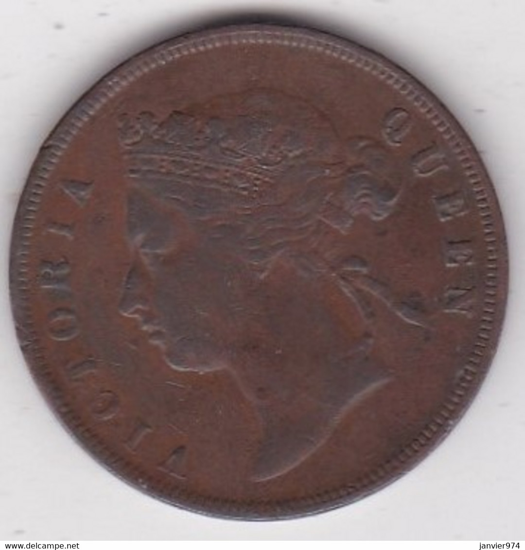 Straits Settlements 1 Cent 1874 Victoria, En Bronze, KM# 9 - Maleisië