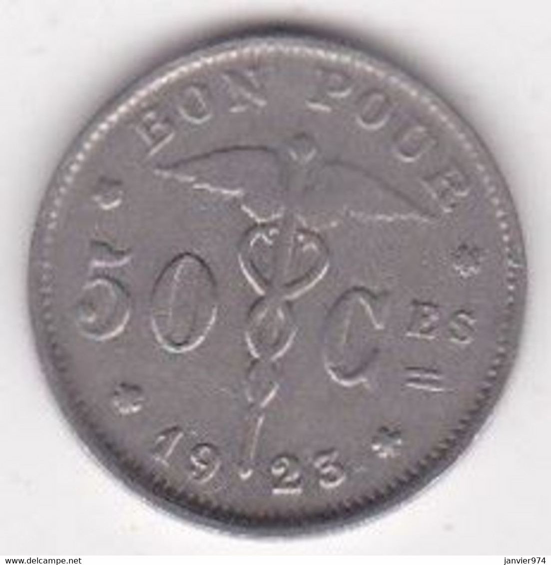 Belgique 50 Centimes 1923  Type Bonnetain, Légende Française - 50 Cents