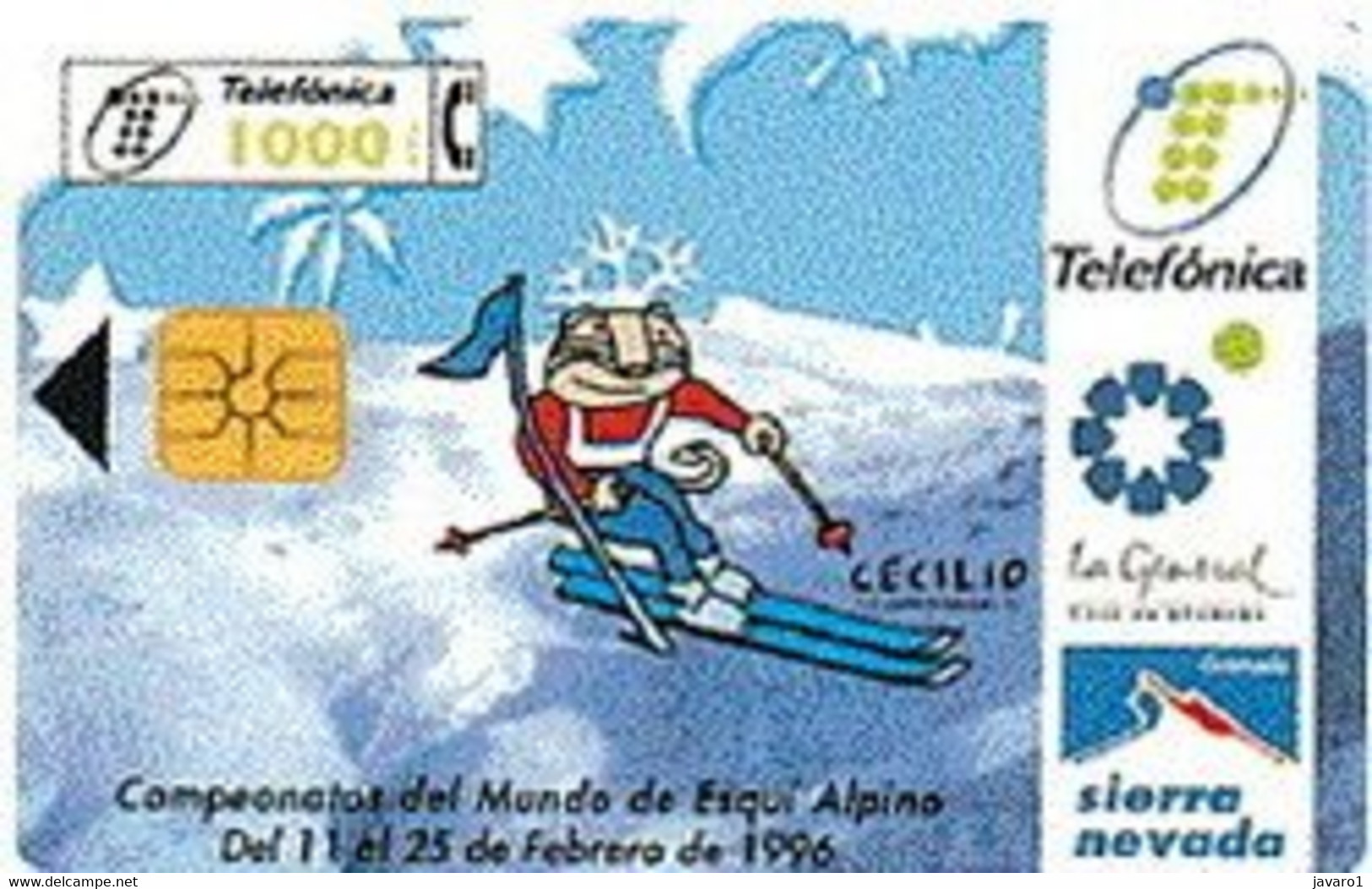 SPAIN ESP35 1000pta Ski Sierra NEvada USED - Autres & Non Classés