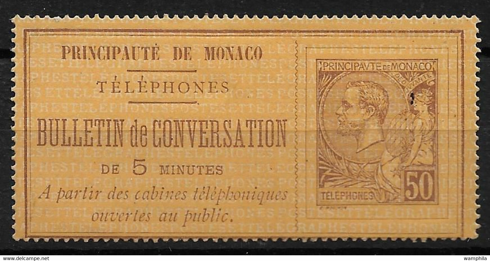 Monaco Timbre Téléphone N°1* Cote 575€ - Telefoonzegels