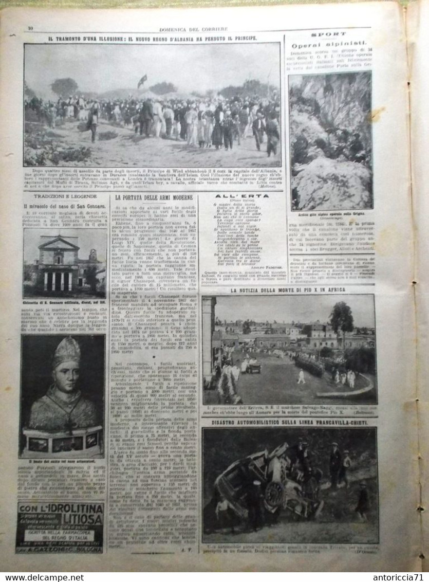 La Domenica Del Corriere 20 Settembre 1914 WW1 Belgio Tedeschi Aeronautica Vitto - Oorlog 1914-18