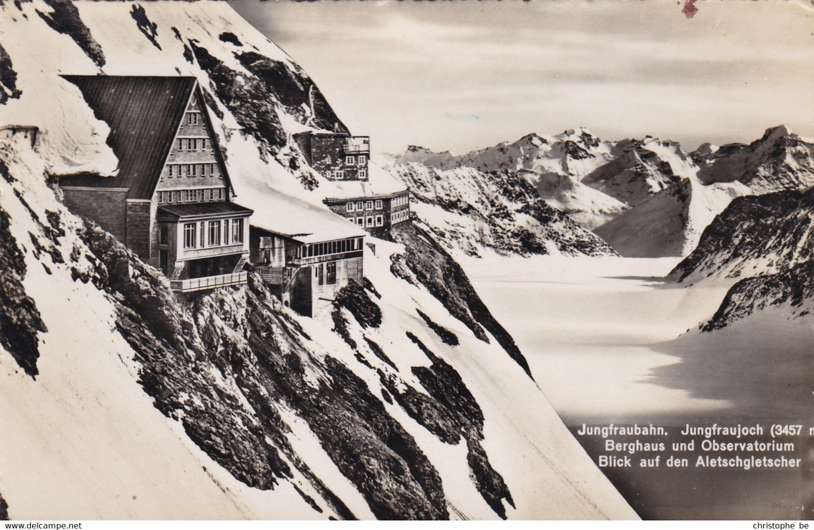 Jungfraubahn, Jungfarujoch, Berghaus Und Observatorium. Blick Auf Den Aletschgletscher (pk76373) - Berg