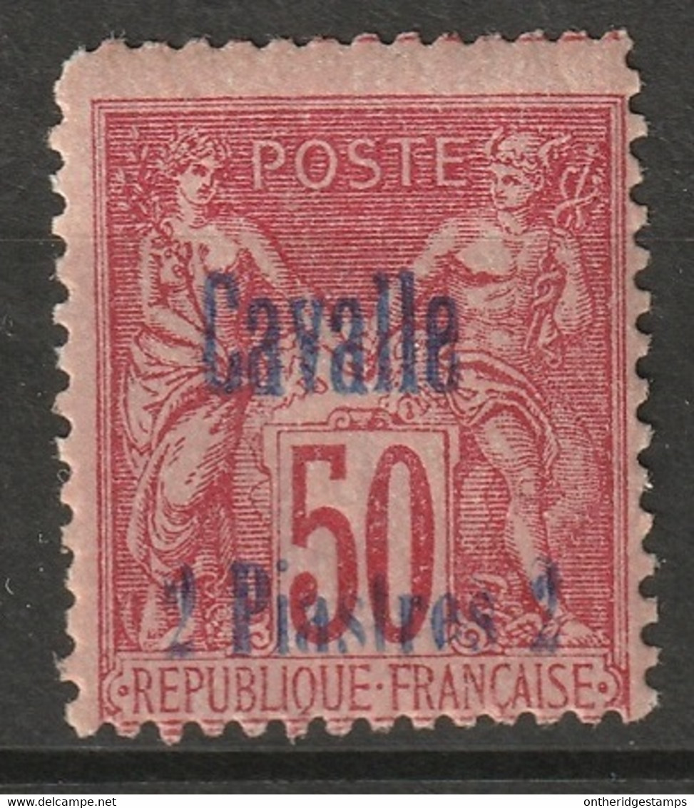 French Offices Cavalle 1893 Sc 6 Yt 7 MH* Some Disturbed Gum - Unused Stamps