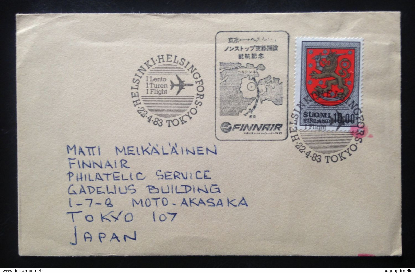 Finland, Circulated Cover To Japan, « AVIATION », 1983 - Lettres & Documents
