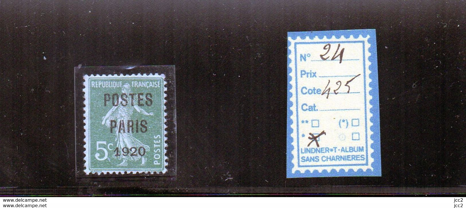 FRANCE PREO  CHARNIERE* - N° 24 - 1893-1947