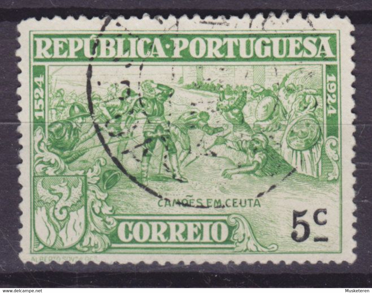 Portugal 1924 Mi. 319    5c. Luis De Camoes Battle Of Schlacht Von Cueta ERROR Variety 'Value DOUBLE PRINT', (Used) - Usado