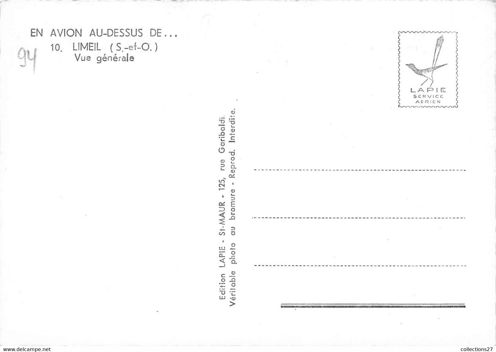 94-LIMIEL- VUE GENERALE DU CIEL - Limeil Brevannes