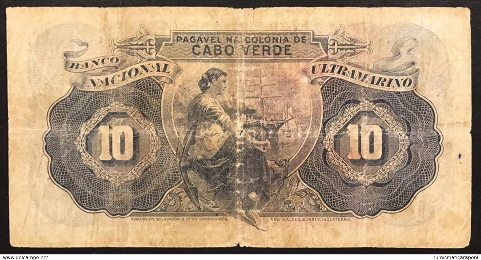 Cabo Verde Capo Verde 10 Escudos 1945 Pick#42 Pressato LOTTO 3043 - Capo Verde