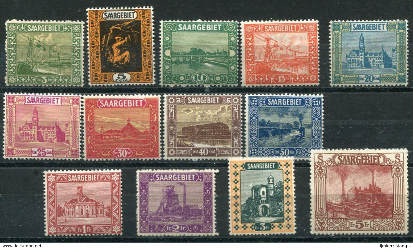 SAAR 1922 Views And Buildings Definitive Set Except 75 C. LHM / *.  Michel 84-97 Except 93 - Unused Stamps