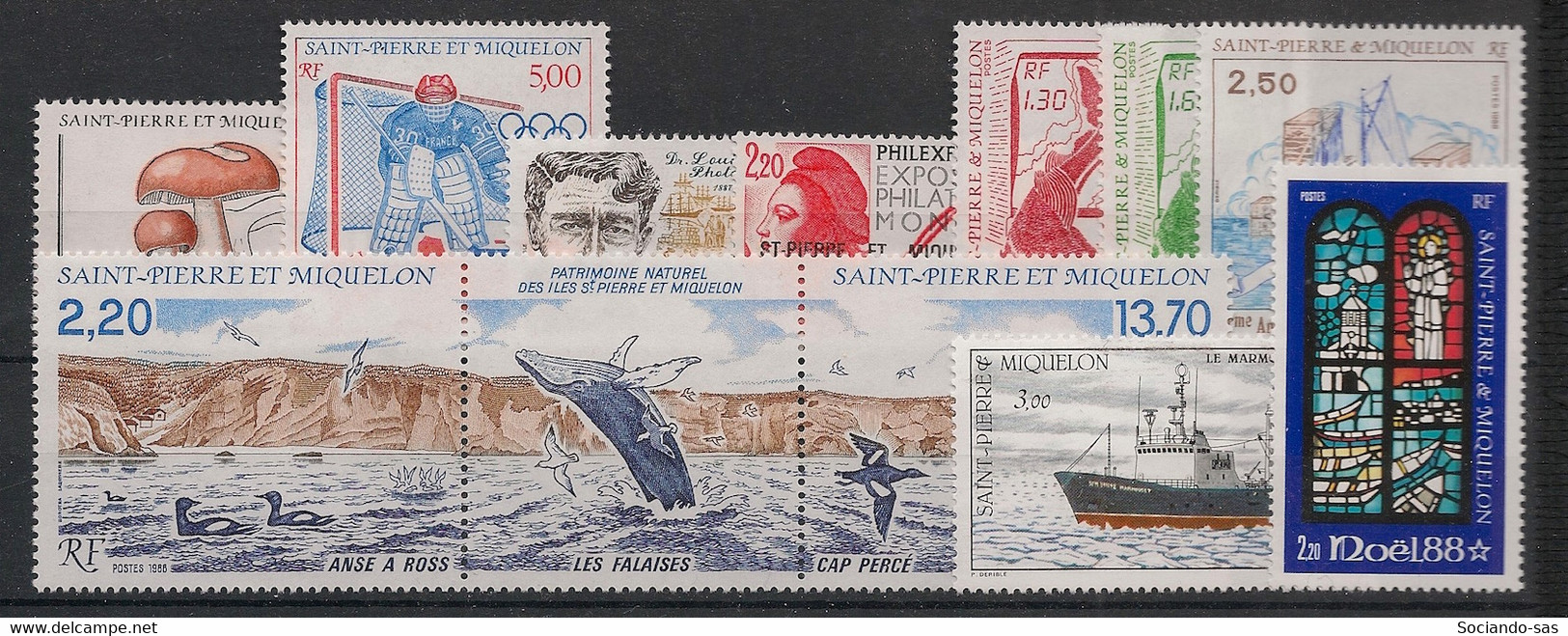 SPM - Année Complète 1988 - N°Yv. 486 à 496 - 11 Valeurs - Neuf Luxe ** / MNH / Postfrisch - Komplette Jahrgänge