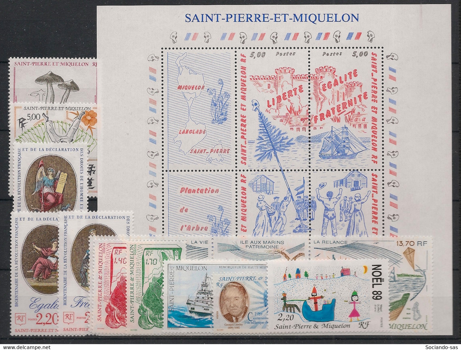 SPM - Année Complète 1989 - N°Yv. 497 à 512 - 16 Valeurs - Neuf Luxe ** / MNH / Postfrisch - Komplette Jahrgänge