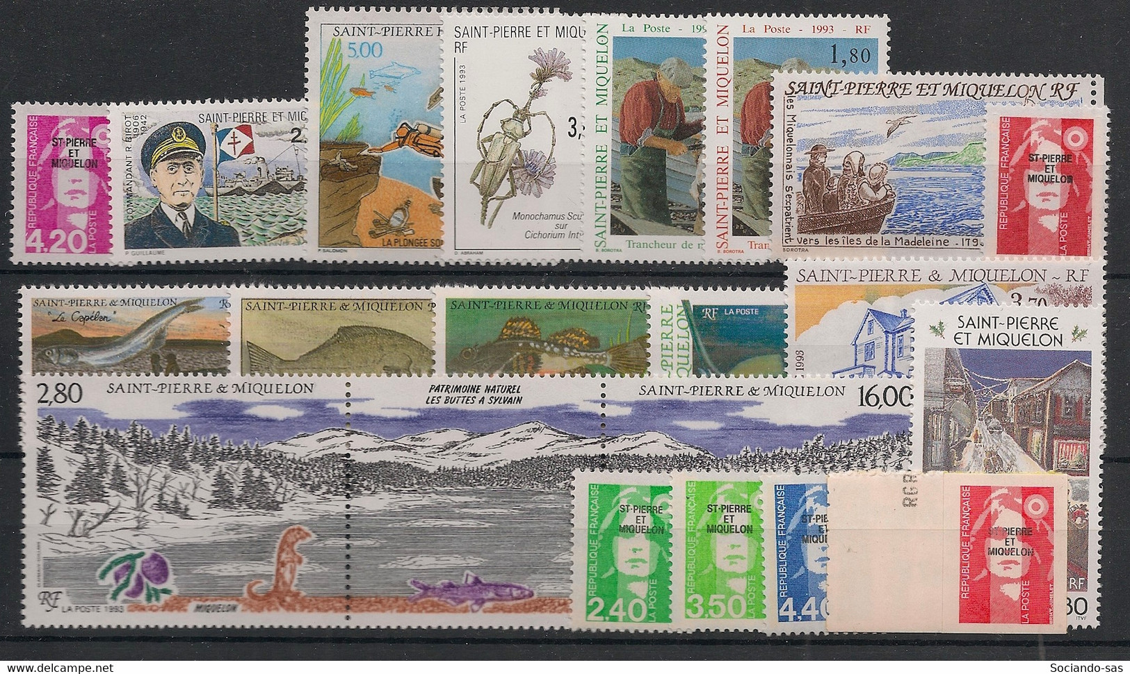 SPM - Année Complète 1993 - N°Yv. 572 à 591 - 20 Valeurs - Neuf Luxe ** / MNH / Postfrisch - Annate Complete