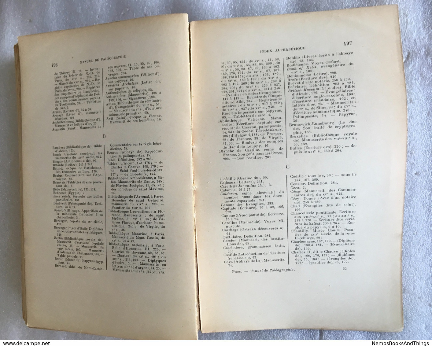 Manuel de PALÉOGRAPHIE Latine et Française + Album avec 24 Planches - 1924 - M Prou & De Boüard - 2 tomes