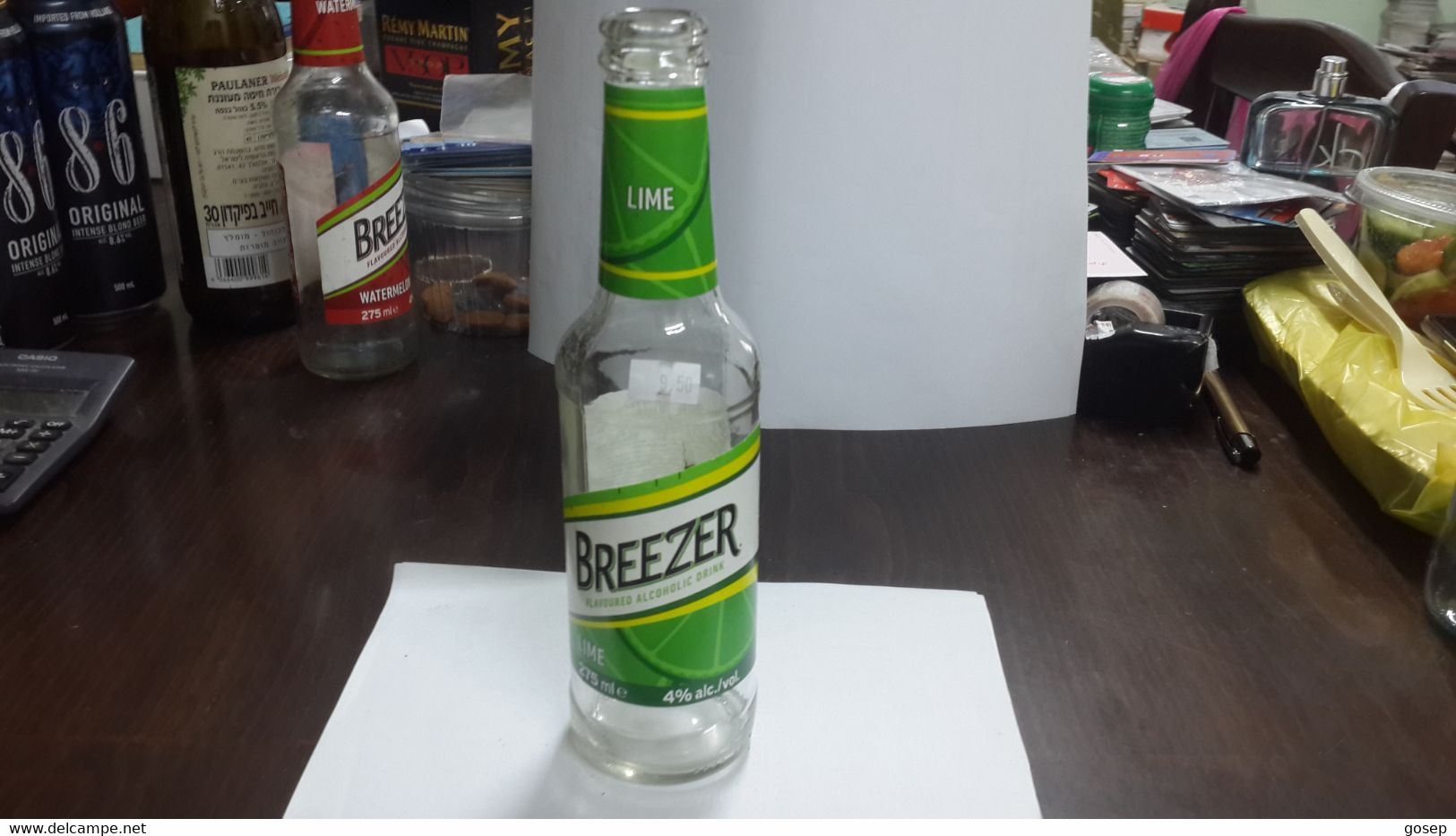 Israel-bottle Glass-breezer Flavoured Lime-(275ml)-(4%)-impoter And Marketing Tempo-netanya - Otros & Sin Clasificación