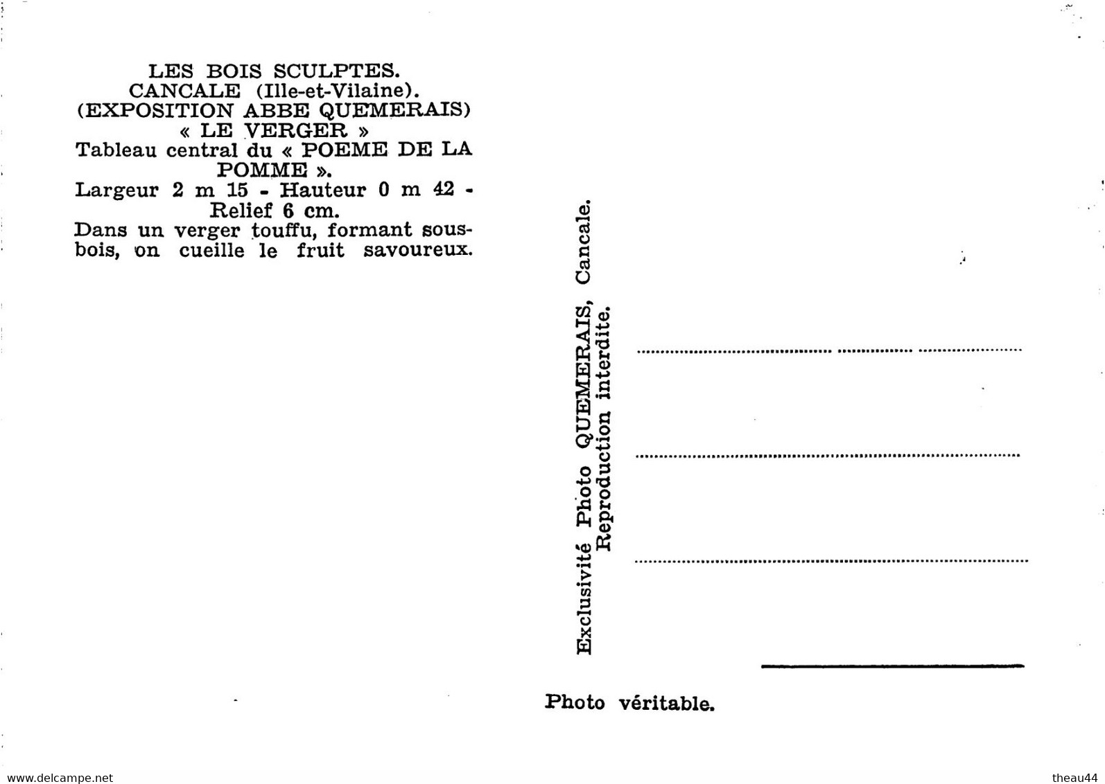 CANCALE - Lot de 10 Cartes et sa Pochette - Mr L'Abbé "QUEMERAIS" de ROTHENEUF ,auteur des "BOIS SCULPTES"