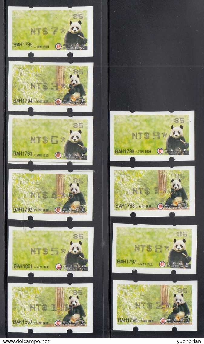 Taiwan, 10x ATM Big Panda In Continuous Serial Number, Incorrect Machine Number, 2-Digit Instead Of 3-Digit - Sonstige & Ohne Zuordnung