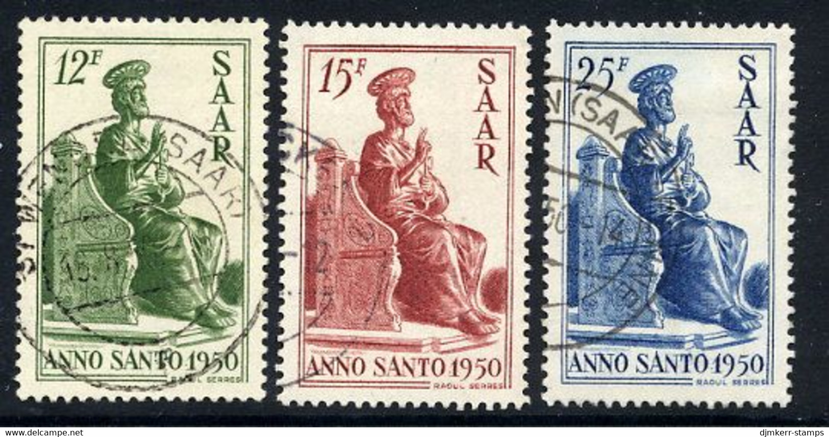 SAAR (French Occupation) 1950 Holy Year Used. SG 290-92; Michel 293-95. - Used Stamps