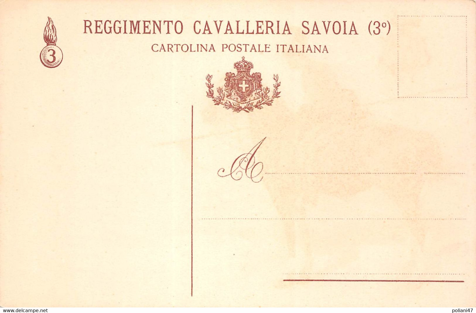 00297 "UN SALUTO DA SAVOIA CAVALLERIA - REGGIMENTO CAVALLERIA SAVOIA 3°" CART NON SPED - Königshäuser