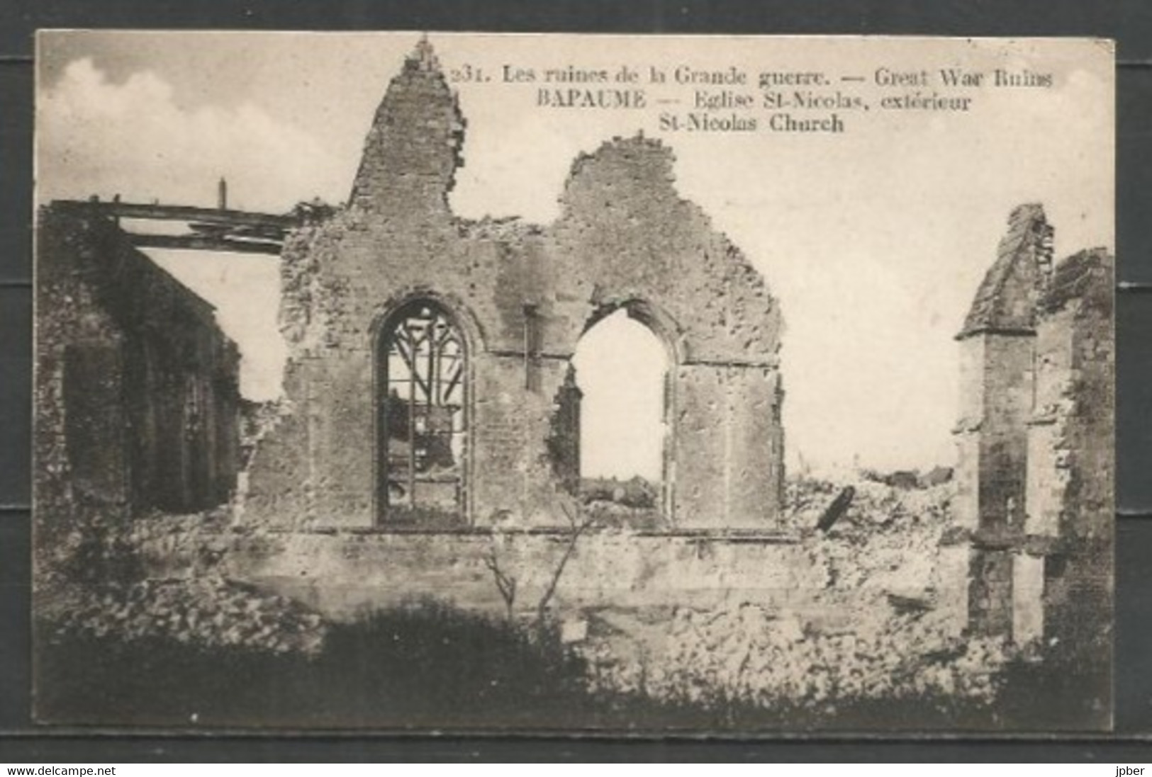 France - 1 CP De BAPAUME - Eglise St Nicolas - Ruines - Bapaume