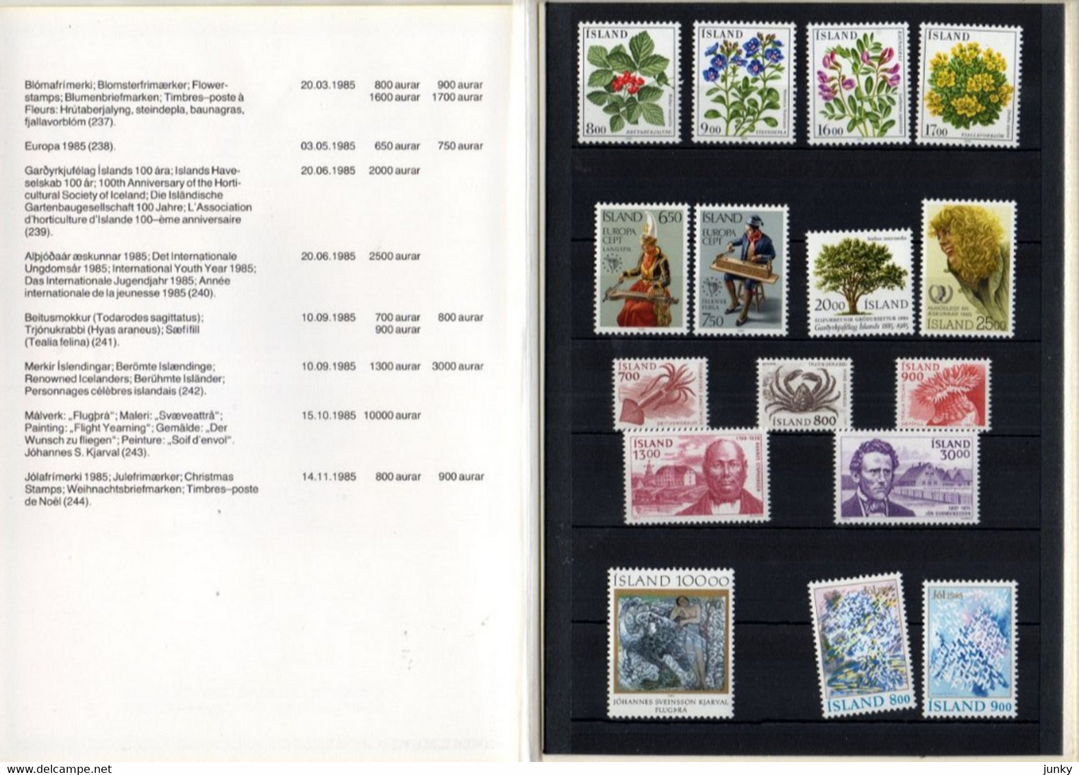 1986 Icelandic Stamps - Timbre D'Islande 1985 - 16 Timbres Dans Le Livret D'origine - Collections, Lots & Series