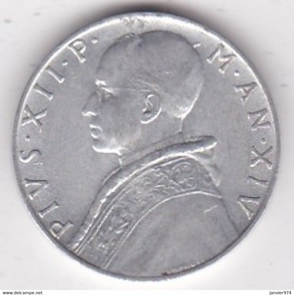 Vatican 10 Lire 1952 Année XIV Pie XII, En Aluminium, KM# 52 - Vaticano