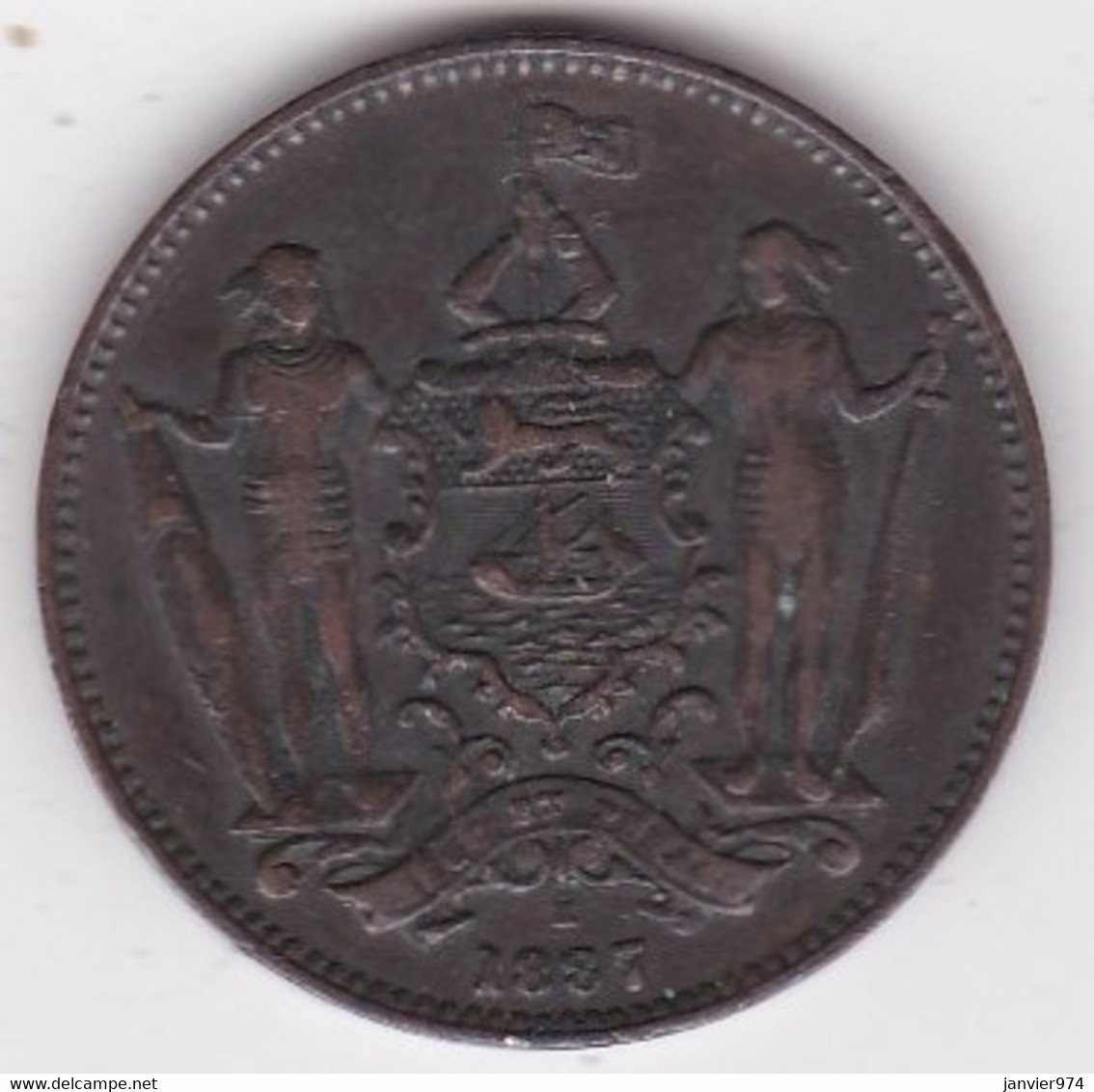 British North Borneo, One Cent 1887 H. Victoria. KM# 2 - Malaysie