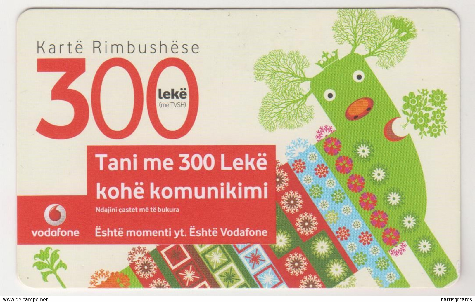 ALBANIA - Eshte Momenti Yt. , Vodafone - Refill Card 300 Lek, Used - Albania