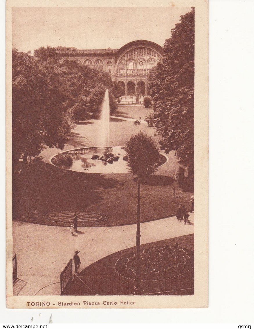 Cartolina - Torino, Giardini, Piazza. - Parcs & Jardins