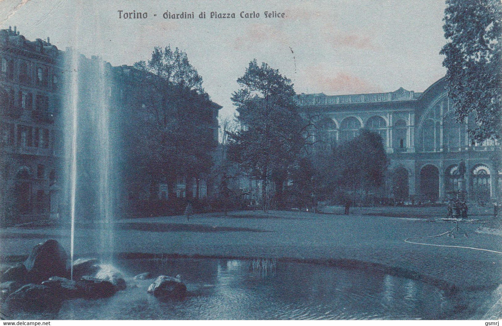 Cartolina - Torino, Giardini, Piazza. - Parken & Tuinen