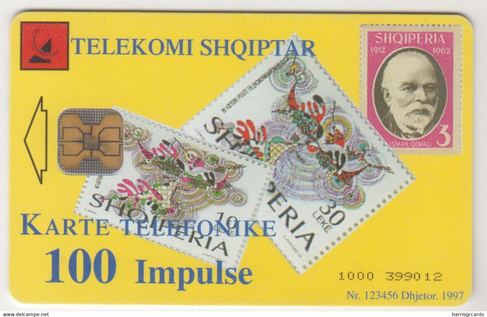 ALBANIA - 85 Years Ptt ,Chip:OB1, 12/97, 100 U, Used - Albanie