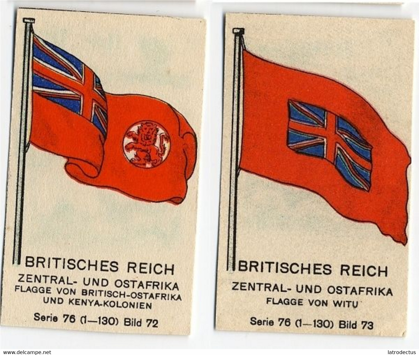 Fahnen / Flags 1929 - 76 - United Kingdom, British East Africa And Kenya, Witu - Sonstige & Ohne Zuordnung