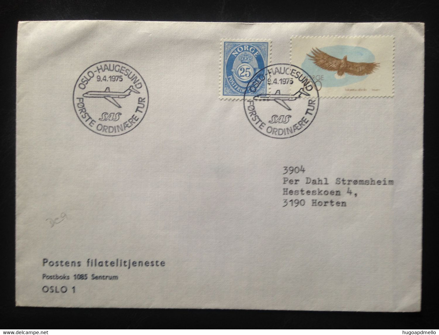Norway, Circulated Cover, « AVIATION », 1975 - Lettres & Documents