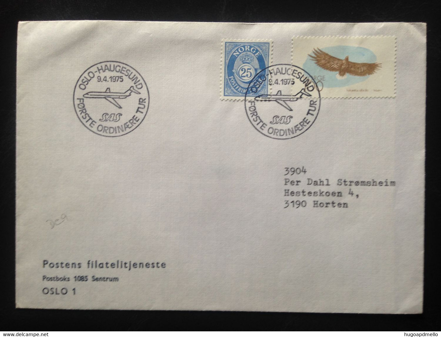 Norway, Circulated Cover, « AVIATION », 1975 - Cartas & Documentos