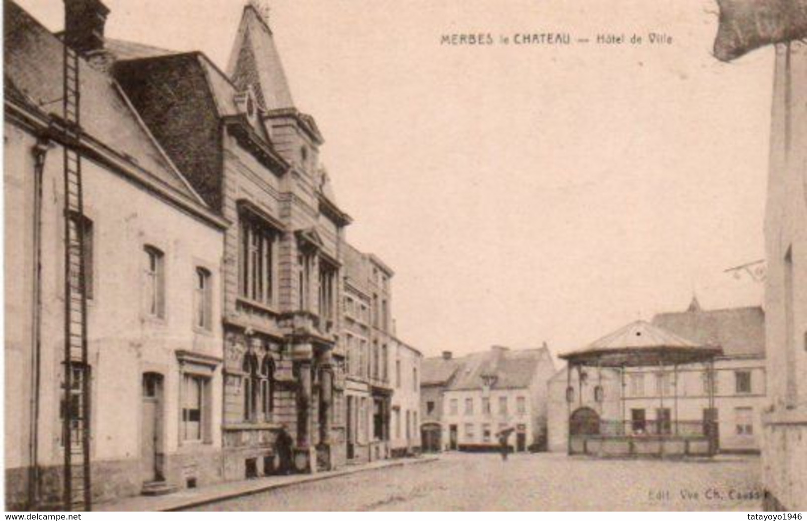 Merbes-le-chateau  Hotel De Ville Kiosque Circulé En 1930 - Merbes-le-Château