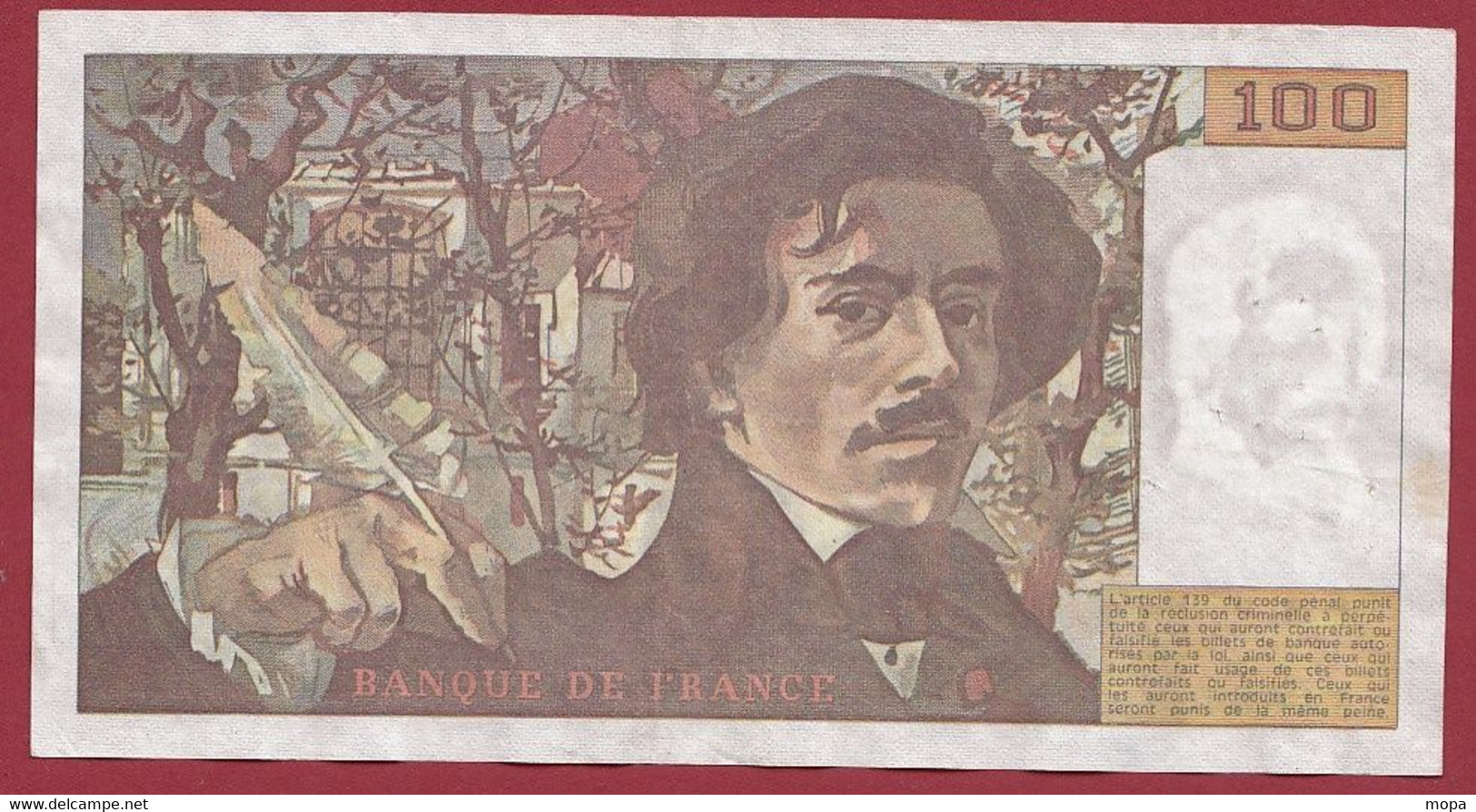 100 Francs "Delacroix" -----1979------ALPH .J.15-----DANS L ETAT - 100 F 1978-1995 ''Delacroix''