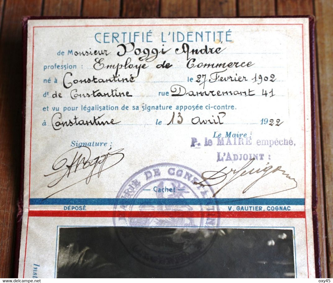 Carte Union Des Société De Gymnastique De France Constantinoise Constantine 1922 - Ginnastica