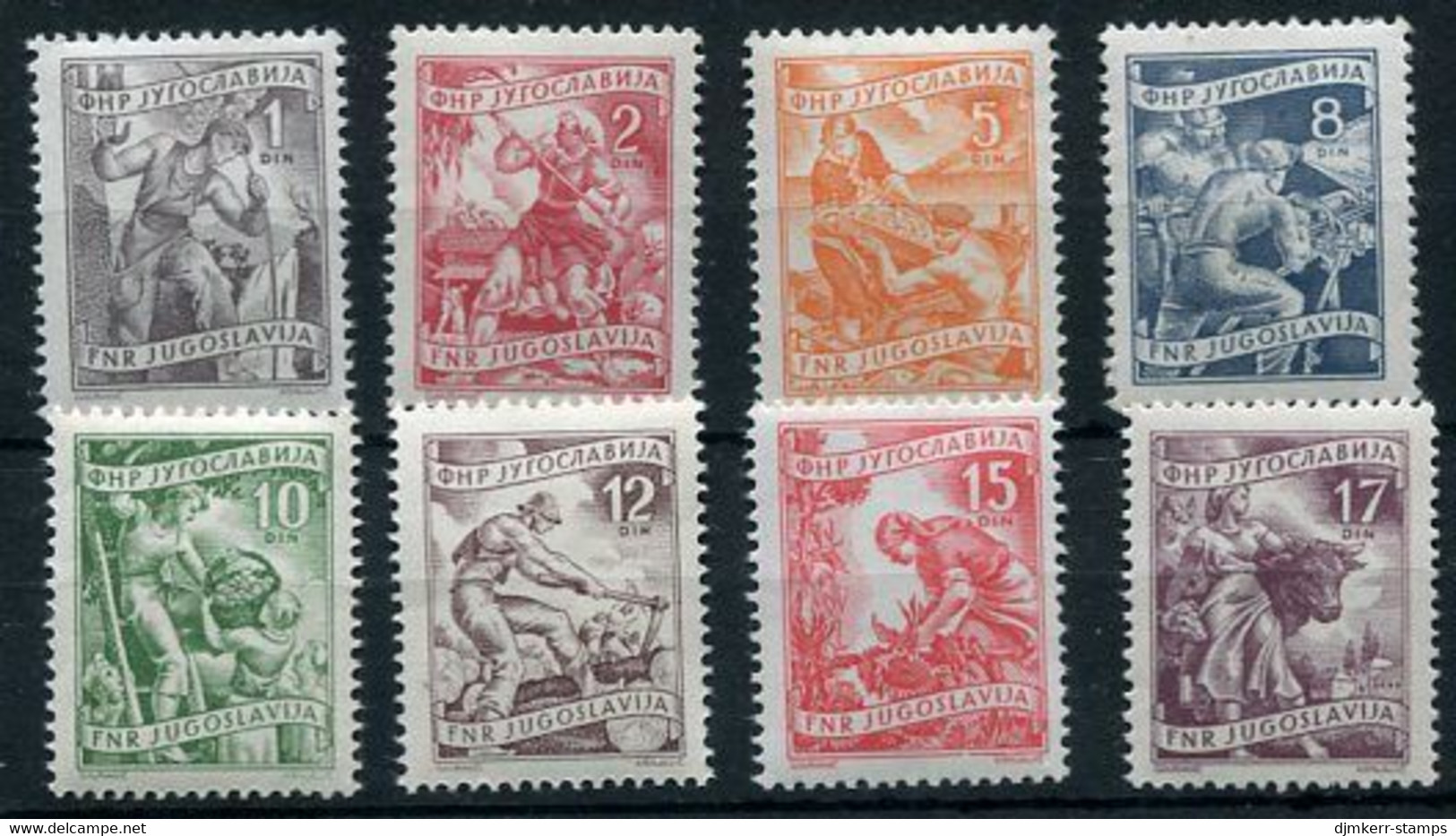 YUGOSLAVIA 1952-55 Occupations Definitive Lithographed Set Of 8 MNH / **.  Michel 717-23, 760 - Nuevos