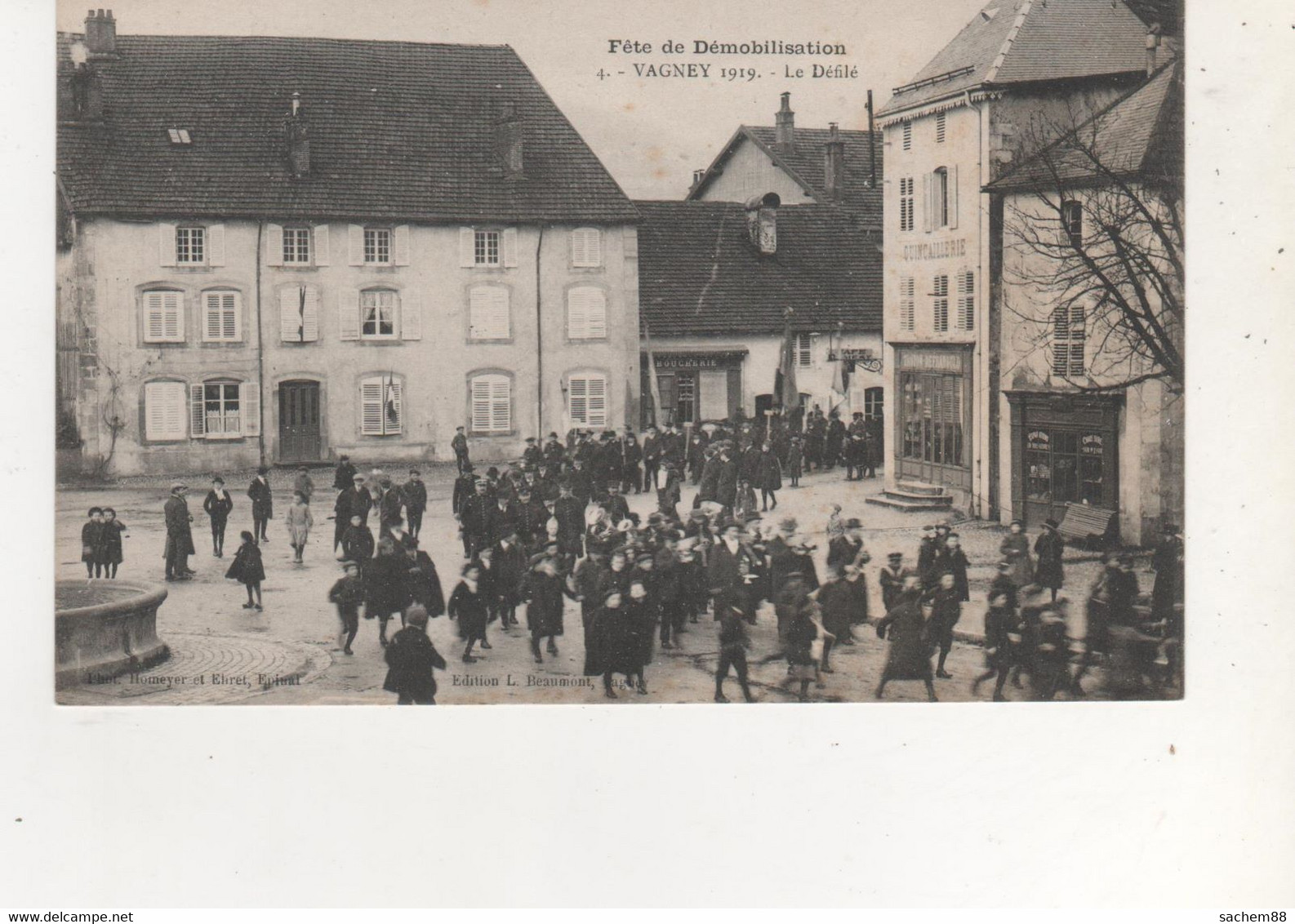 CPA VAGNEY 1919 DEFILE  FETE DE LA DEMOBILISATION - Andere & Zonder Classificatie