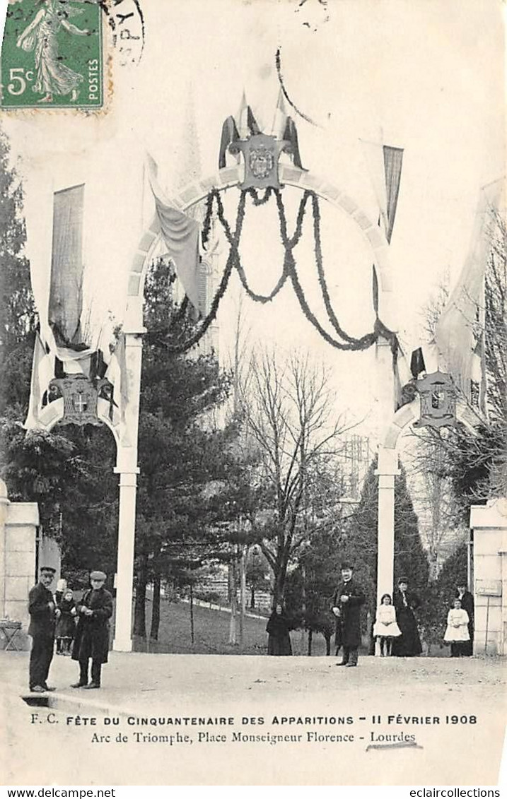 Lourdes         65      Fête Du Cinquantenaire Des Apparitions    Arc De Triomphe    (Voir Scan) - Lourdes