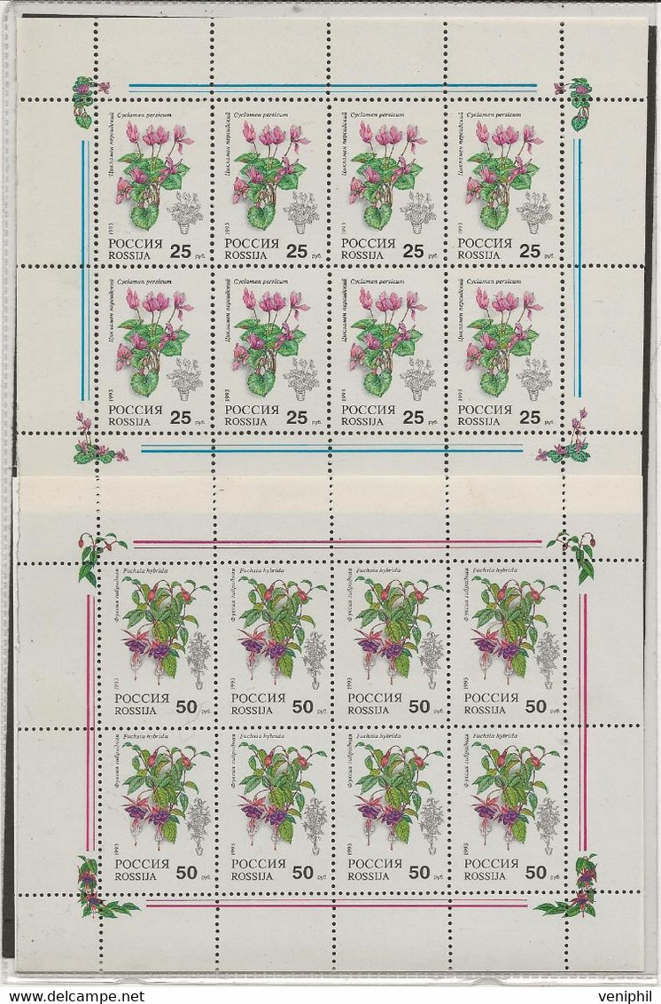 RUSSIE - FLORE -N° 5990ET 5991 EN FEUILLET - NEUF SANS CHARNIERE - ANNEE 1993 - Blokken & Velletjes