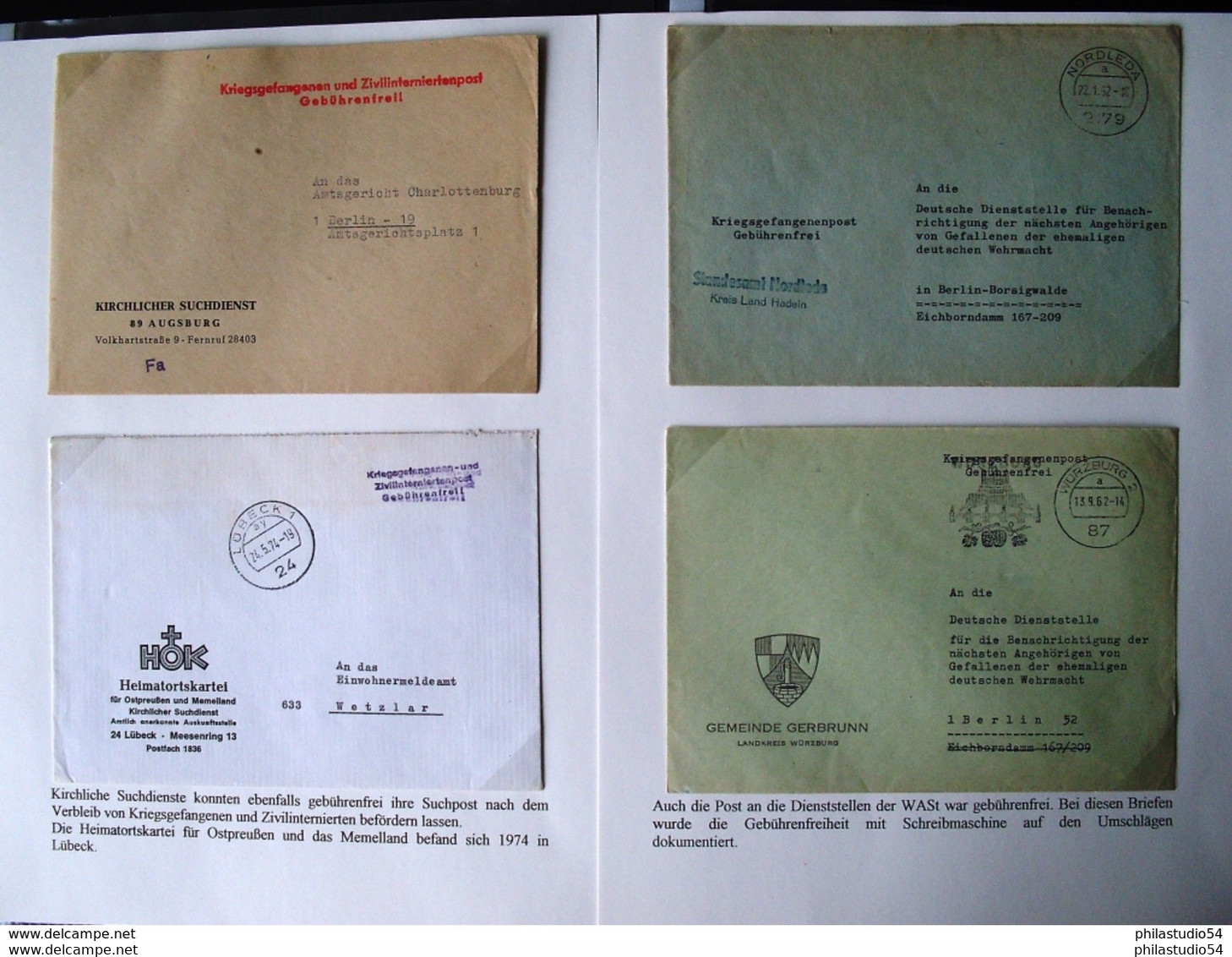 1948/1988, 23 Kriegsgefangenen- Und Suchdienstbelege Aus Dem Gebiet Der BRD - Other & Unclassified