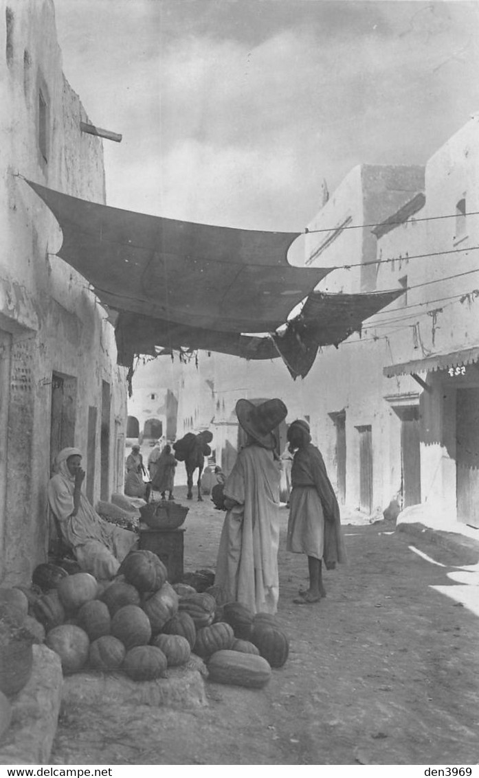 Algérie - GHARDAÏA - Une Rue - Marchand, Souk - Carte-Photo Epreuve De L'éditeur - Ghardaïa