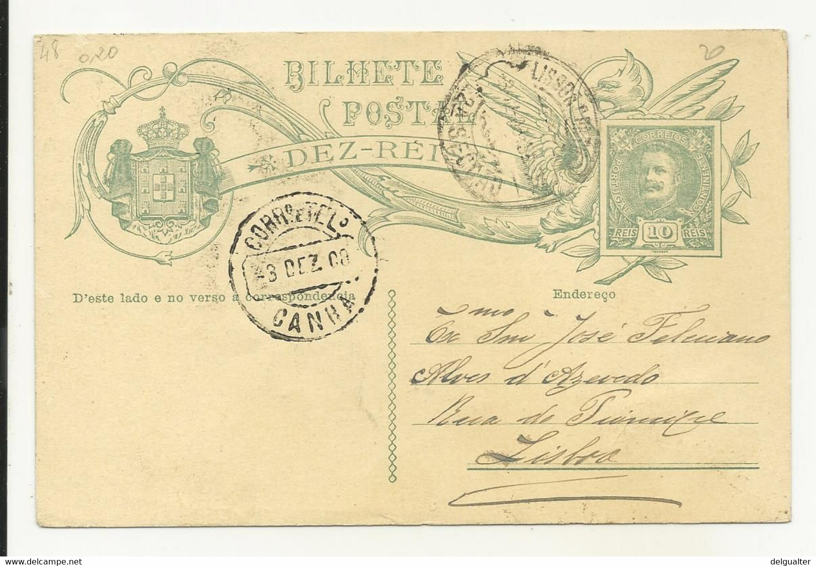 Postal Stationery Portugal Canha 1908 - Interi Postali