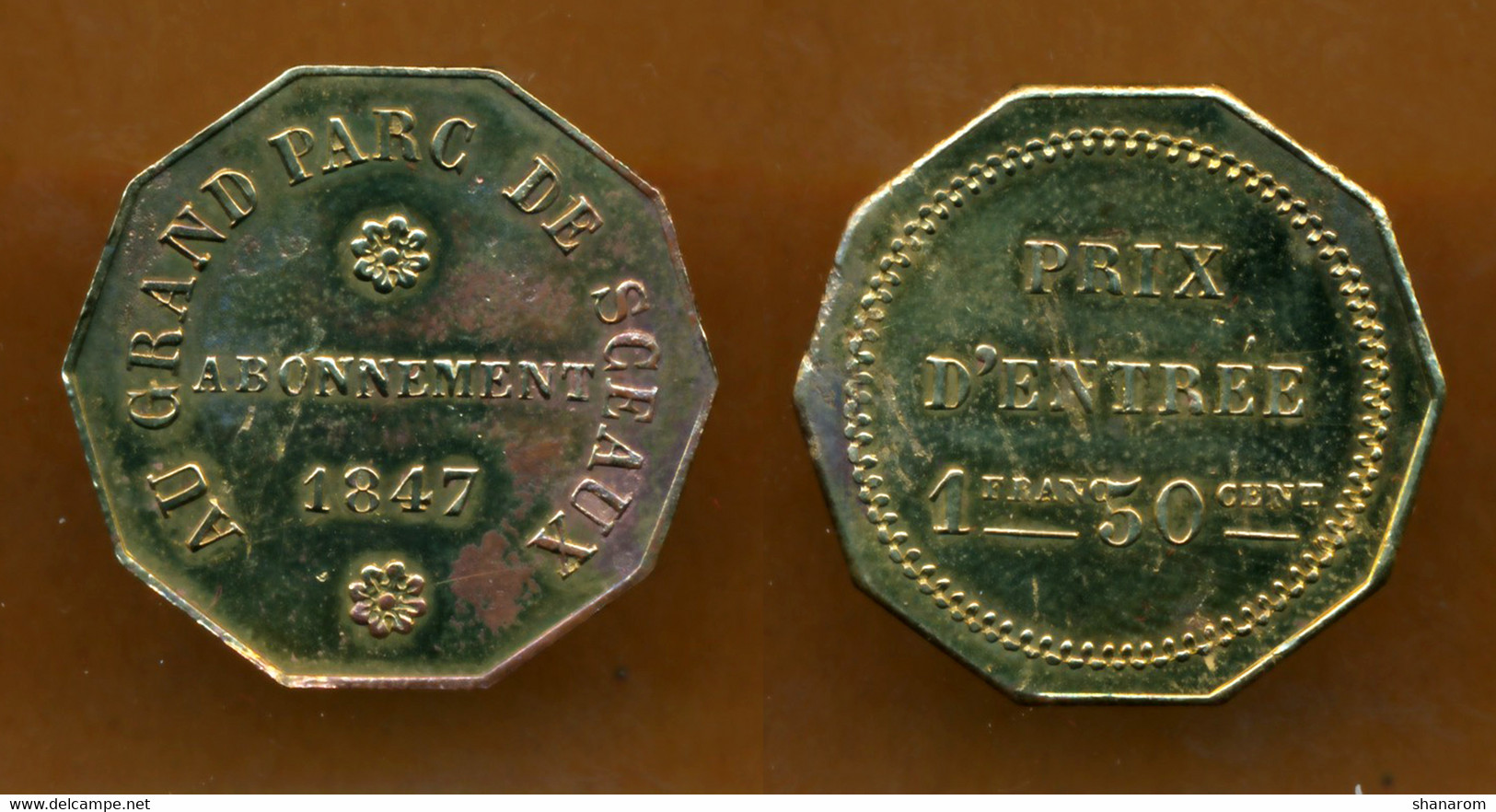JETON // 1847// SCEAUX // AU GRAND PARC DE SCEAUX // 1,50 Francs - Monétaires / De Nécessité