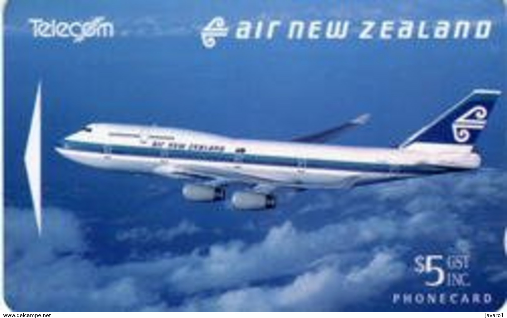 NEW ZEALAND : NZ-A-150 $5 Boeing 747-200 Airplane AIR NEW ZEALAND USED - New Zealand
