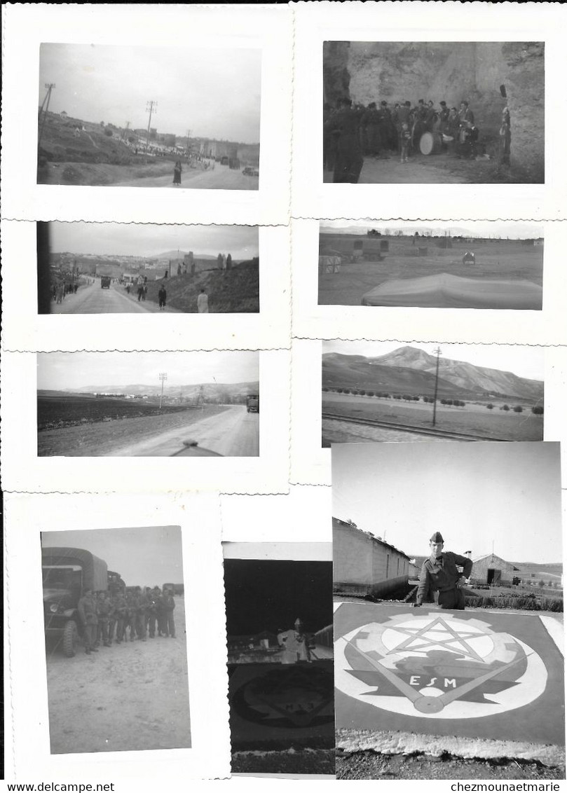 MAROC - ESM ECOLE SPECIALISTES MATERIEL MEKNES - LOT DE 7 PHOTOS + UN NEGATIF ET UNE REPRO DU NEGATIF - Guerra, Militari